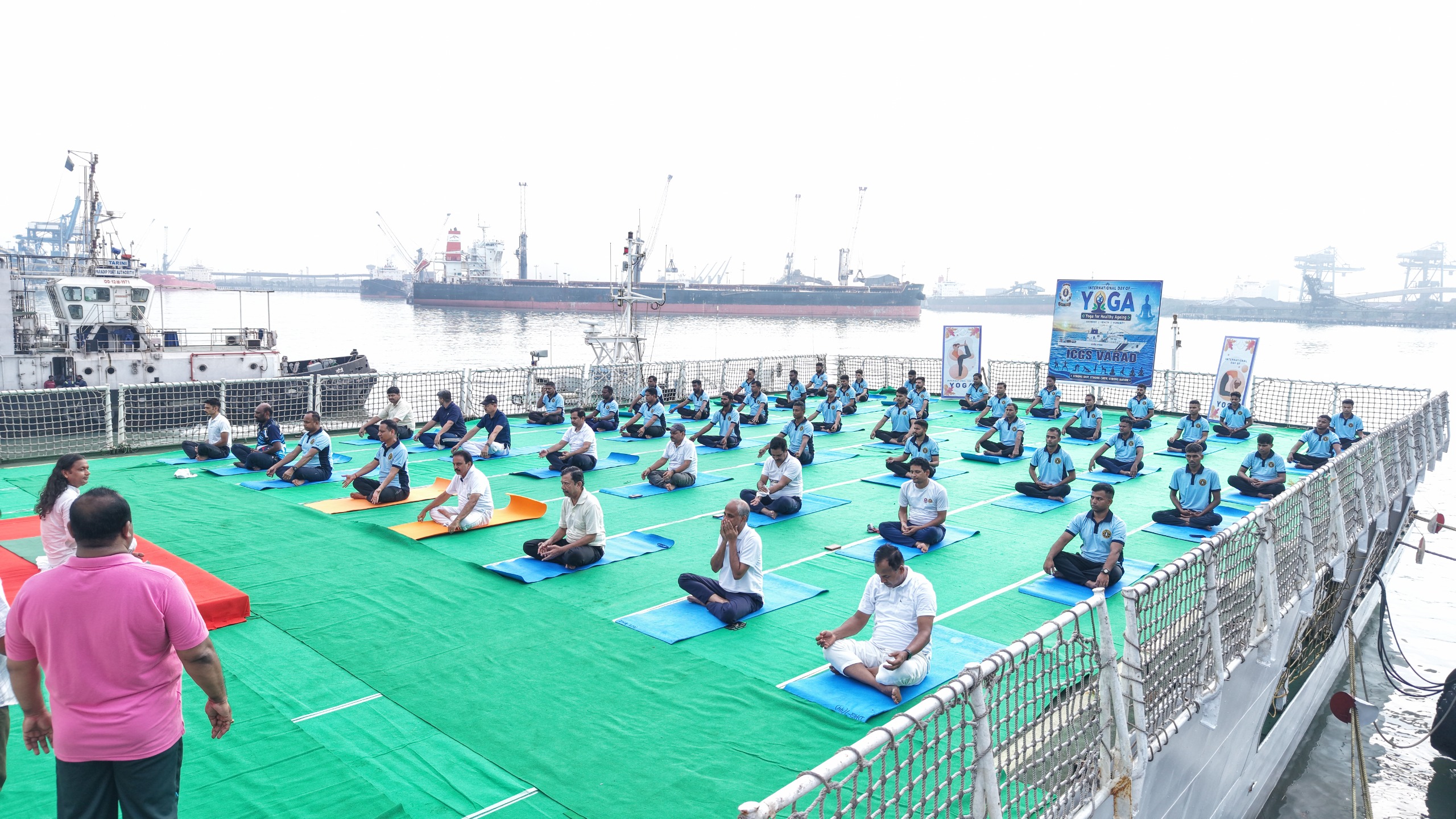 Paradip Port Authority Organizes Special Yoga Session with Indian Coast Guard Ahead of International Day of Yoga 2026.